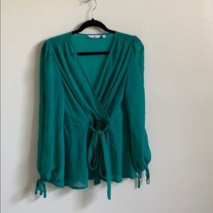Emerald chiffon blouse